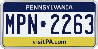 PA license plate MPN2263