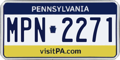 PA license plate MPN2271