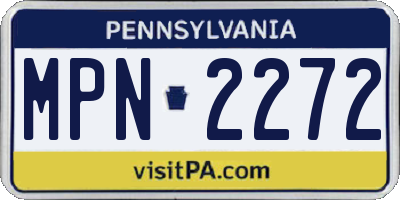 PA license plate MPN2272