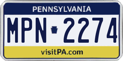 PA license plate MPN2274