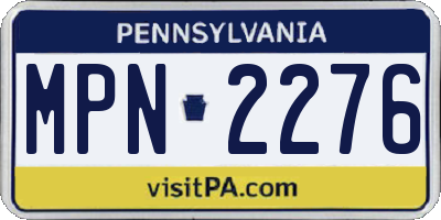 PA license plate MPN2276