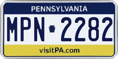 PA license plate MPN2282