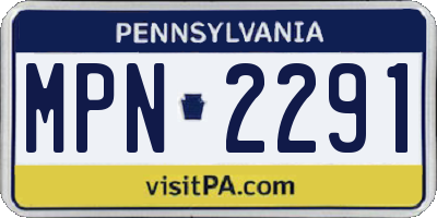 PA license plate MPN2291