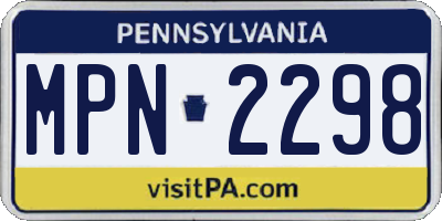 PA license plate MPN2298