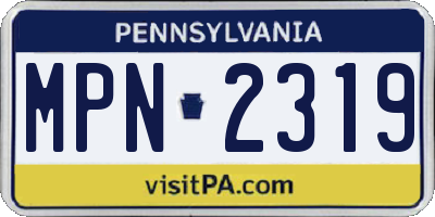 PA license plate MPN2319