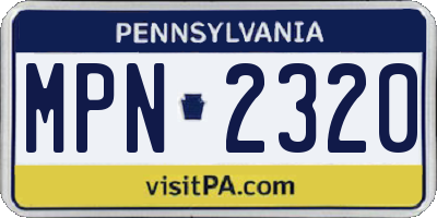 PA license plate MPN2320