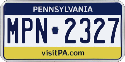 PA license plate MPN2327