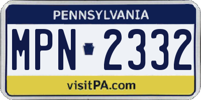 PA license plate MPN2332