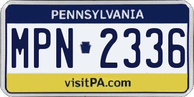 PA license plate MPN2336