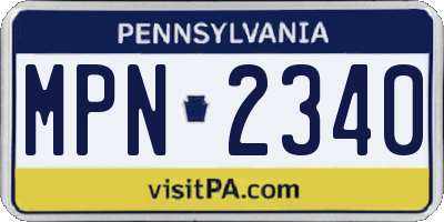 PA license plate MPN2340