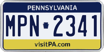 PA license plate MPN2341