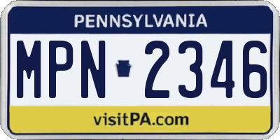 PA license plate MPN2346