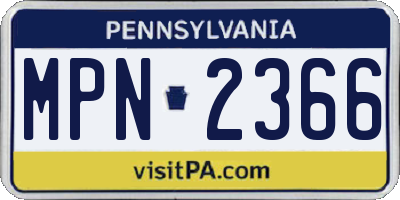 PA license plate MPN2366