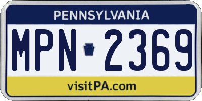 PA license plate MPN2369