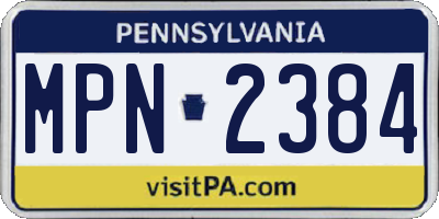 PA license plate MPN2384