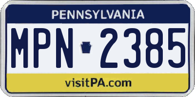 PA license plate MPN2385