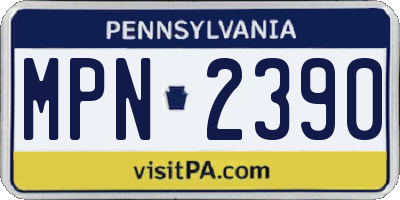 PA license plate MPN2390