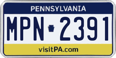 PA license plate MPN2391