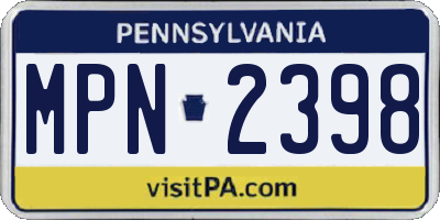 PA license plate MPN2398