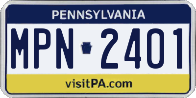 PA license plate MPN2401