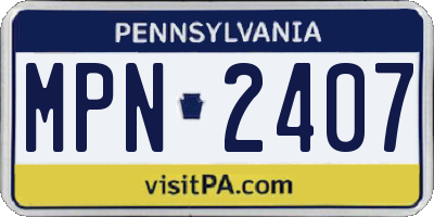 PA license plate MPN2407