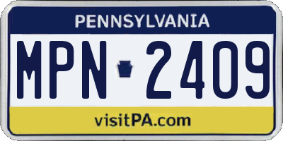 PA license plate MPN2409