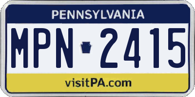 PA license plate MPN2415