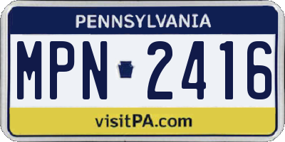 PA license plate MPN2416