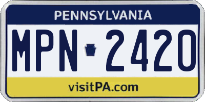 PA license plate MPN2420