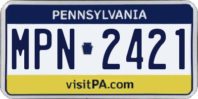 PA license plate MPN2421