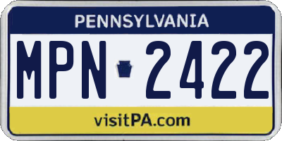 PA license plate MPN2422