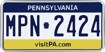 PA license plate MPN2424