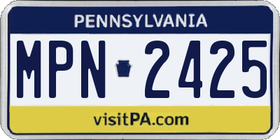 PA license plate MPN2425