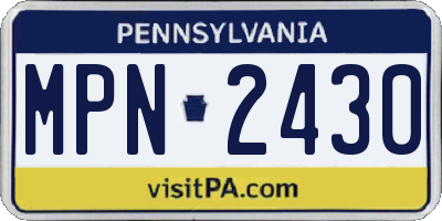 PA license plate MPN2430