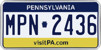 PA license plate MPN2436