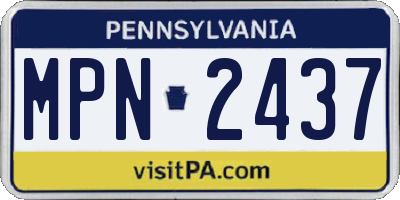 PA license plate MPN2437