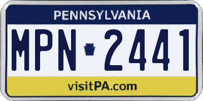 PA license plate MPN2441