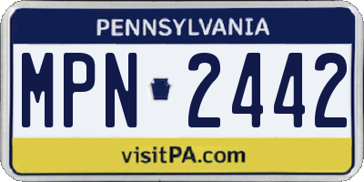 PA license plate MPN2442