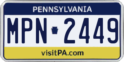 PA license plate MPN2449