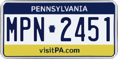 PA license plate MPN2451