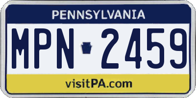 PA license plate MPN2459