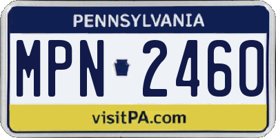 PA license plate MPN2460