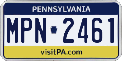 PA license plate MPN2461