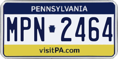 PA license plate MPN2464