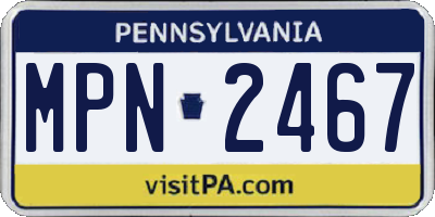 PA license plate MPN2467