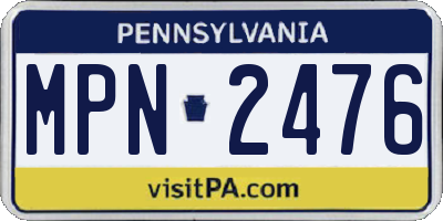 PA license plate MPN2476