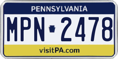 PA license plate MPN2478