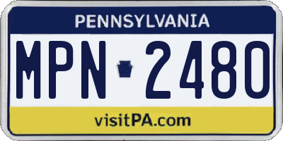 PA license plate MPN2480