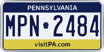 PA license plate MPN2484