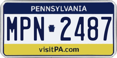 PA license plate MPN2487